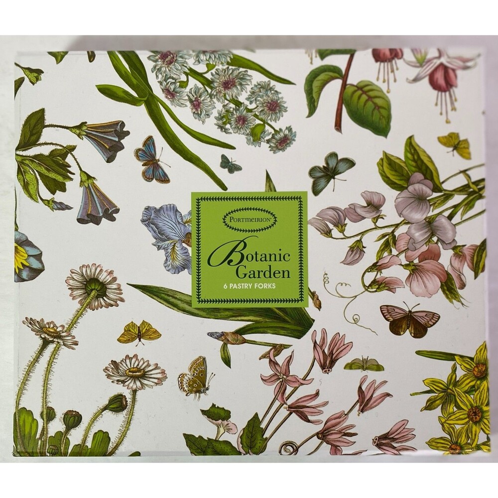 Portmeirion Botanic Garden Set of 6 - 6" Pastry Forks New in Box